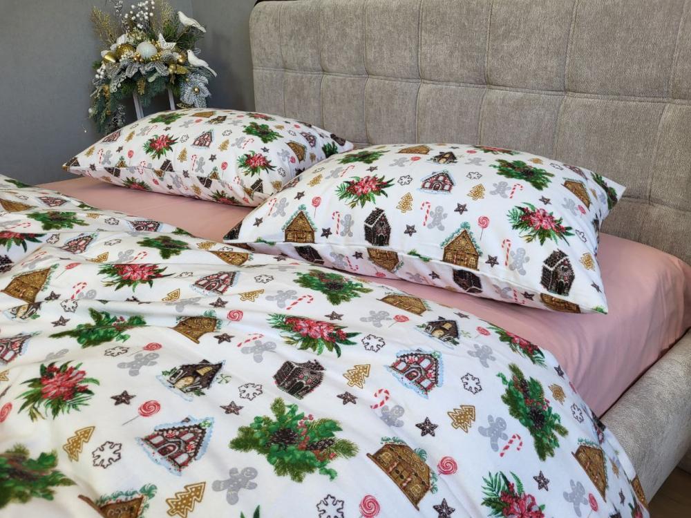 Комплект постельного белья Сладкие избушки Turkish flannel семейный Розовый (1990772599)