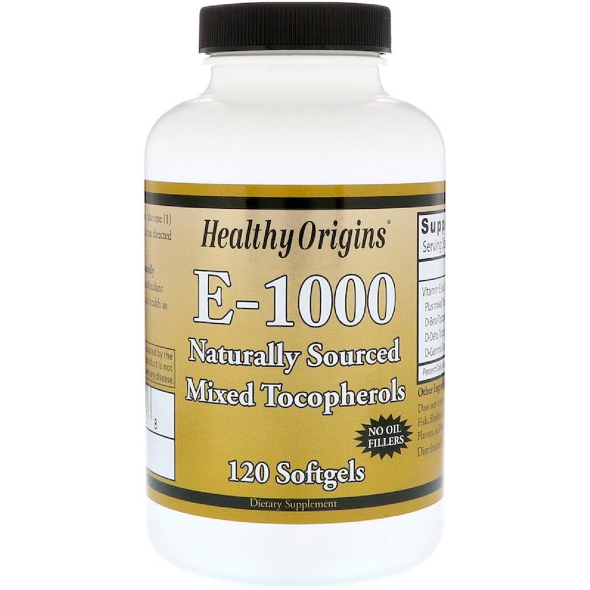 Витамин E 1000IU Healthy Origins 120 желатиновых капс. (13268)