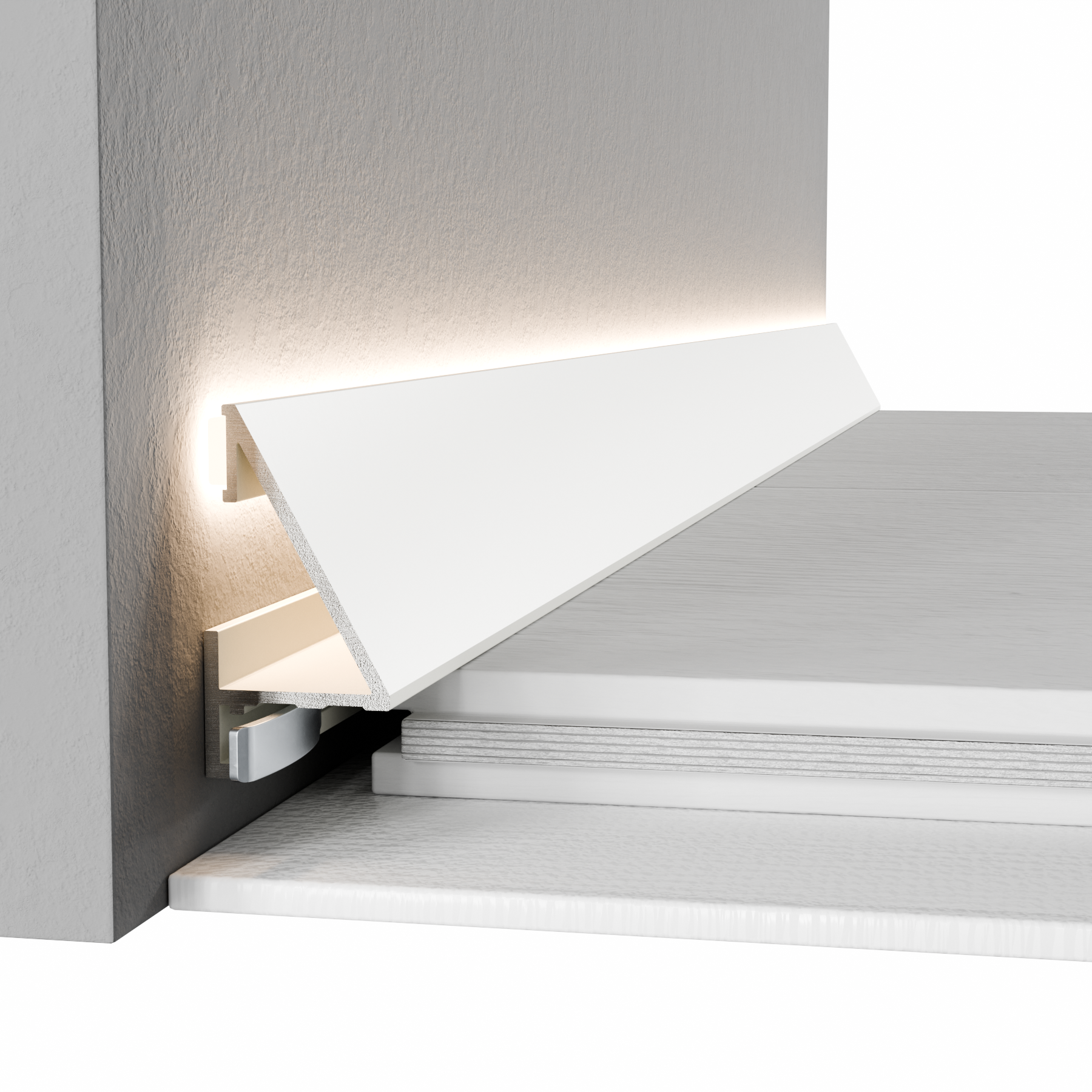 Микроплинтус алюминиевый Thinline SVM-302W 25x2600 мм Белый (25470410)