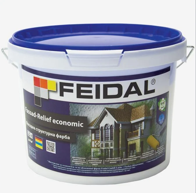 Краска фасадная структурная Feidal Fassad-Relief economic тонированная 2,5 л