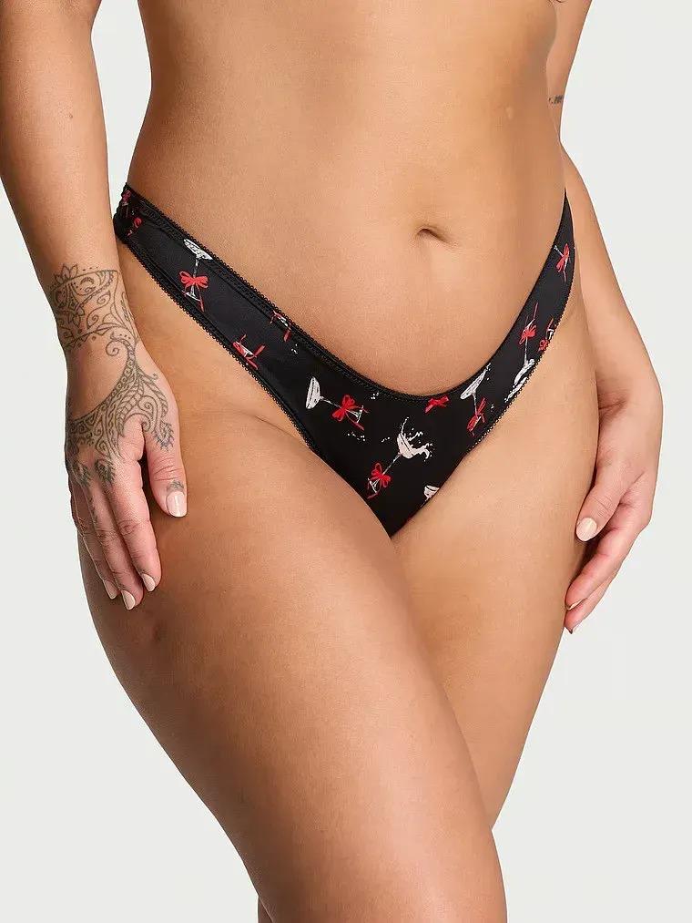 Трусики стринги Victoria's Secret Very Sexy Smooth Micro High-Leg Thong Panty XS Черный (26933776)