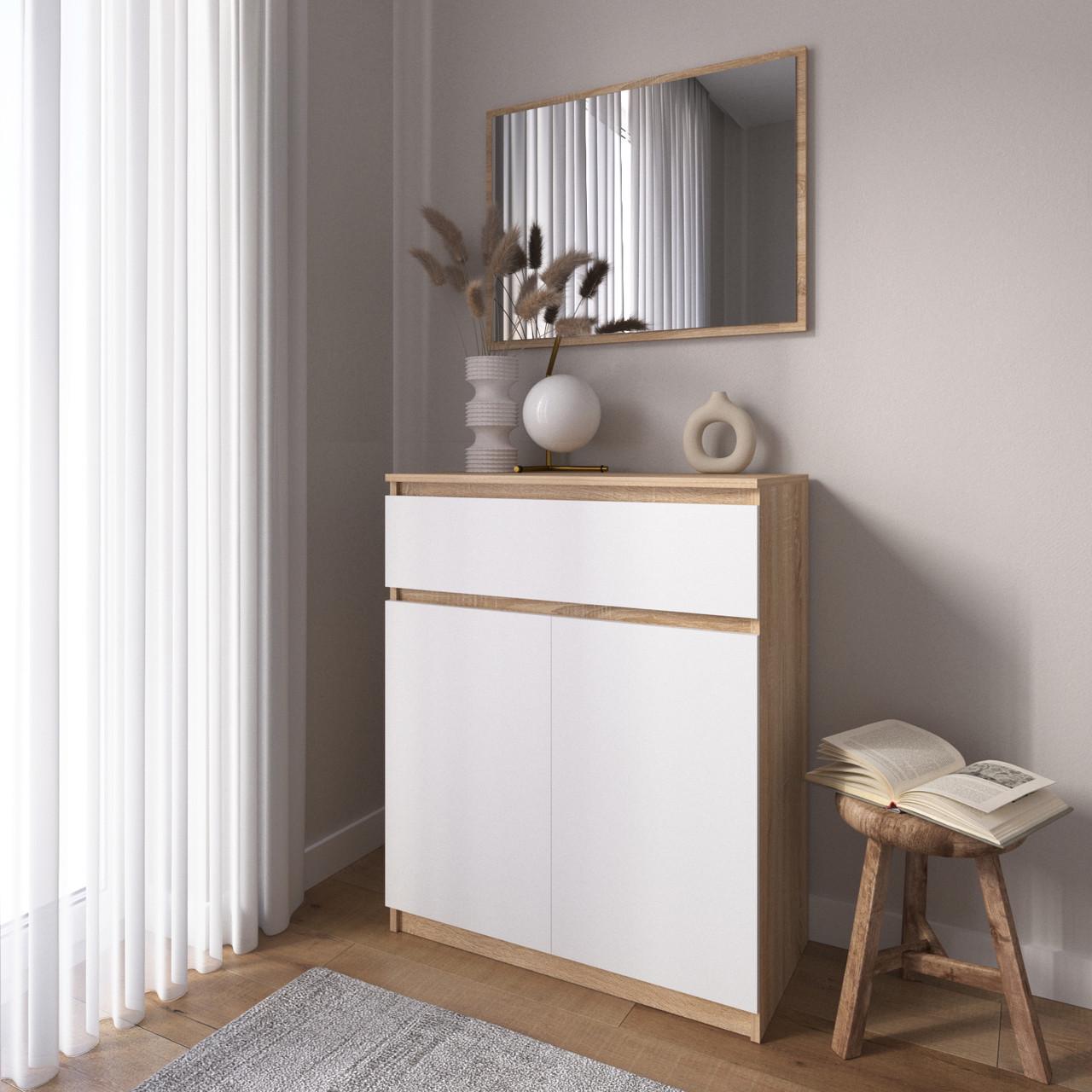 Комод-тумба Вайс R-23 80х40х98 см Дуб Сонома/Білий (30368832) - фото 1