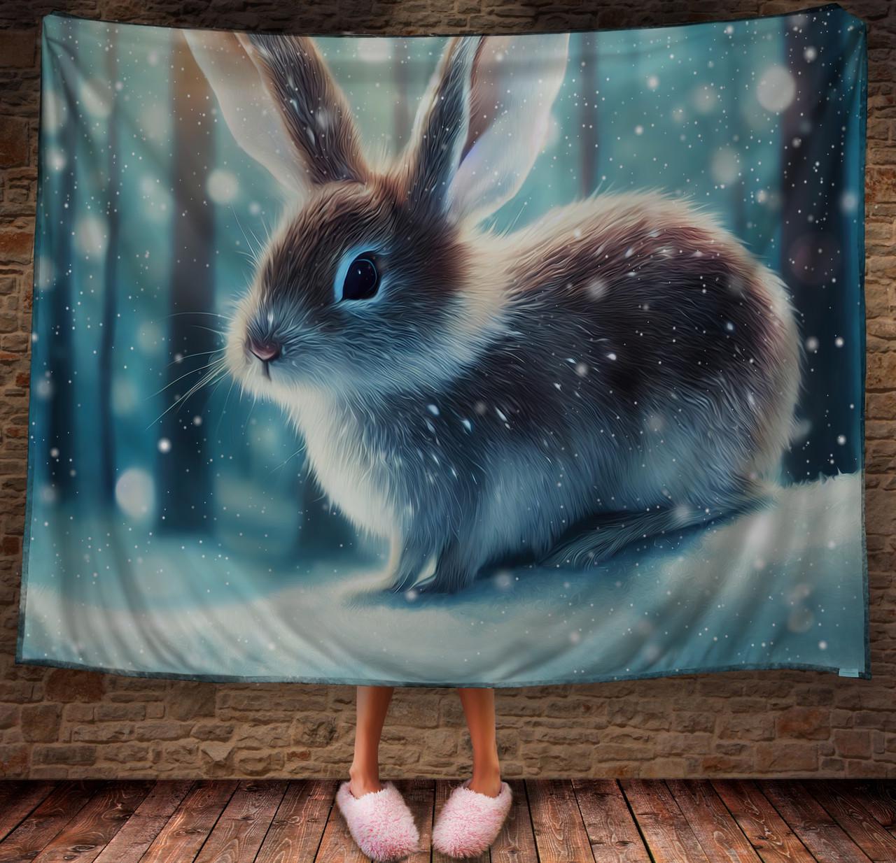 Плед с 3D принтом 49 Кролик в зимнем сказочном лесу 150х200 см (epi_1861) Плед с 3D принтом 49 Кролик в зимнем сказочном лесу 150х200 см (epi_1861)