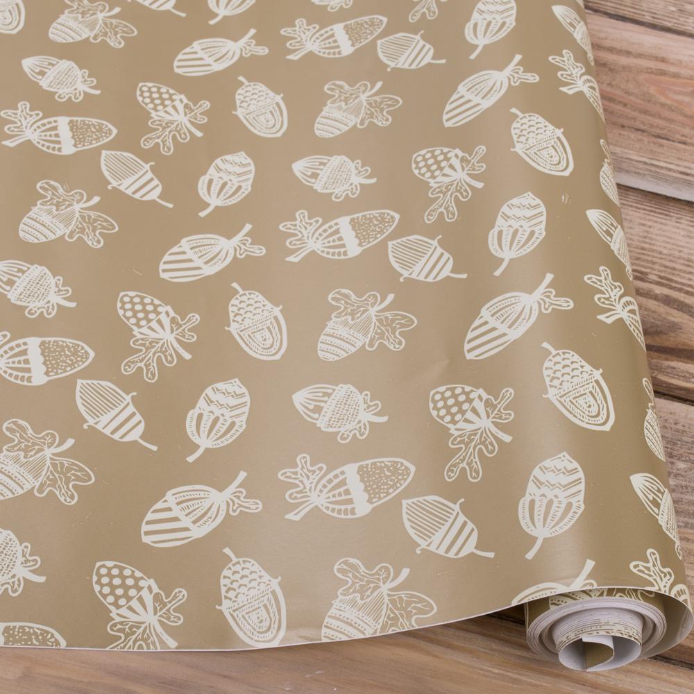 Подарочная бумага новогодняя Желуди 10 м (3832-120)