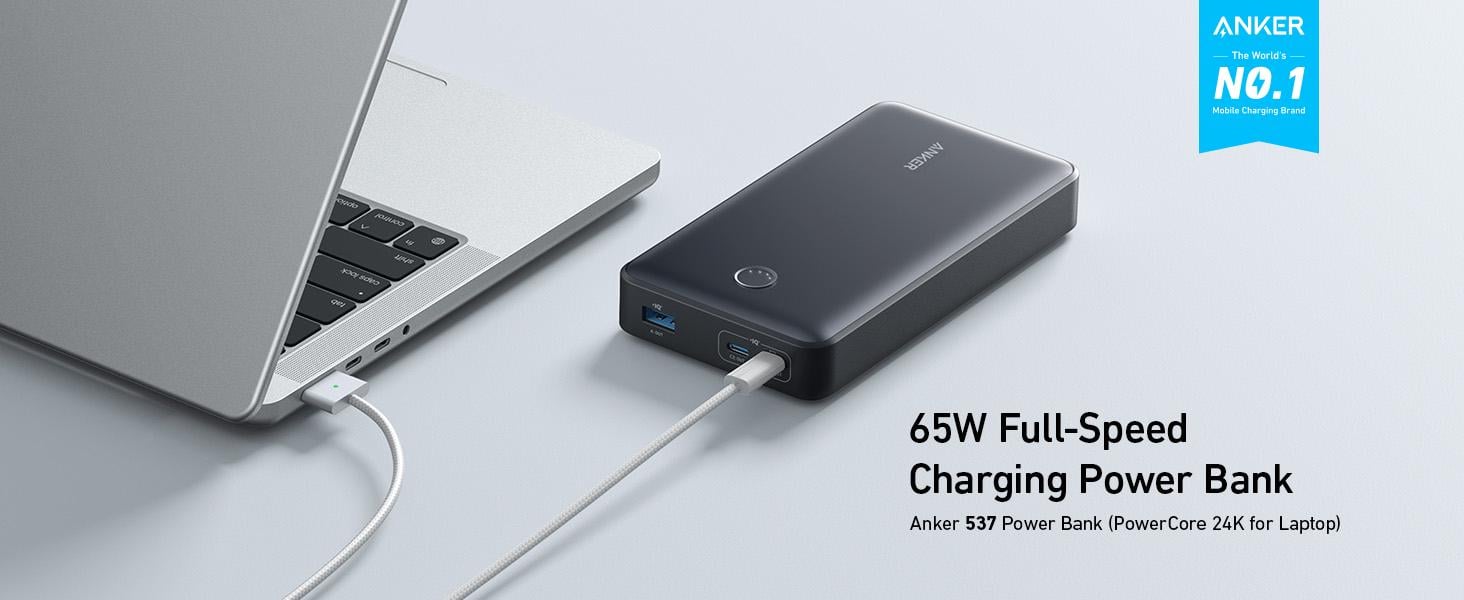 【2個セット】ANKER 537 Power Bank 24000mAh 65W ᐉ Повербанк Anker 537 PowerCore 24K for Laptop 24000 мАг 65 Вт