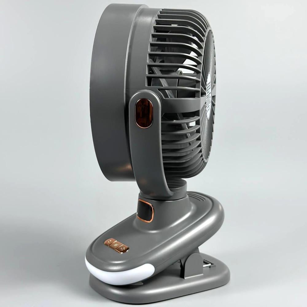 Вентилятор портативний настільний S6 3в1 2400mAh на прищіпці/з дисплеєм/з вбудованим акумулятором Grey ( S6 3in1) - фото 7