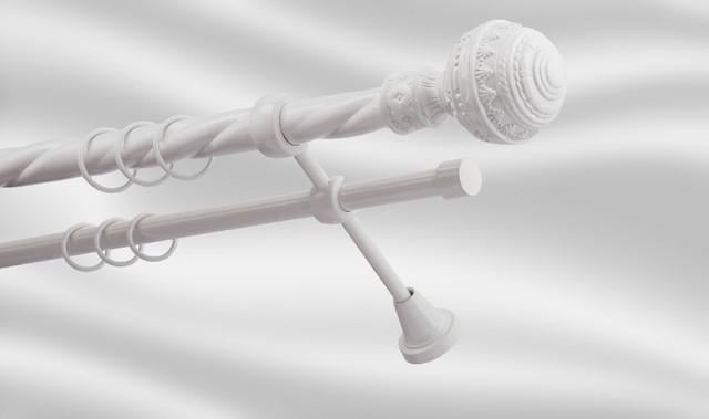 Карниз для шторы Plastidea Арабеска металлический двойной витой с крючками D 25-16 мм 160 см Белый