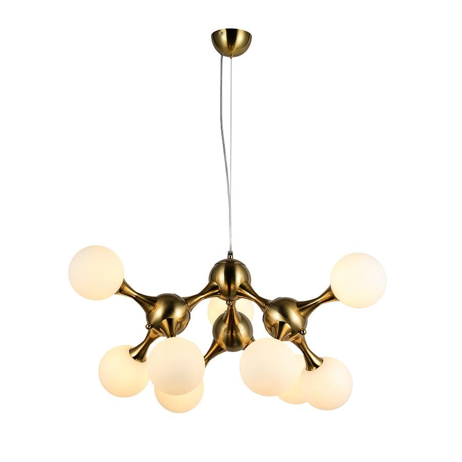 Люстра подвесная молекула 7529816-9 BRZ/WH Бронзовый матовый/Белый - фото 2 Люстра подвесная молекула 7529816-9 BRZ/WH Бронзовый матовый/Белый - фото 2