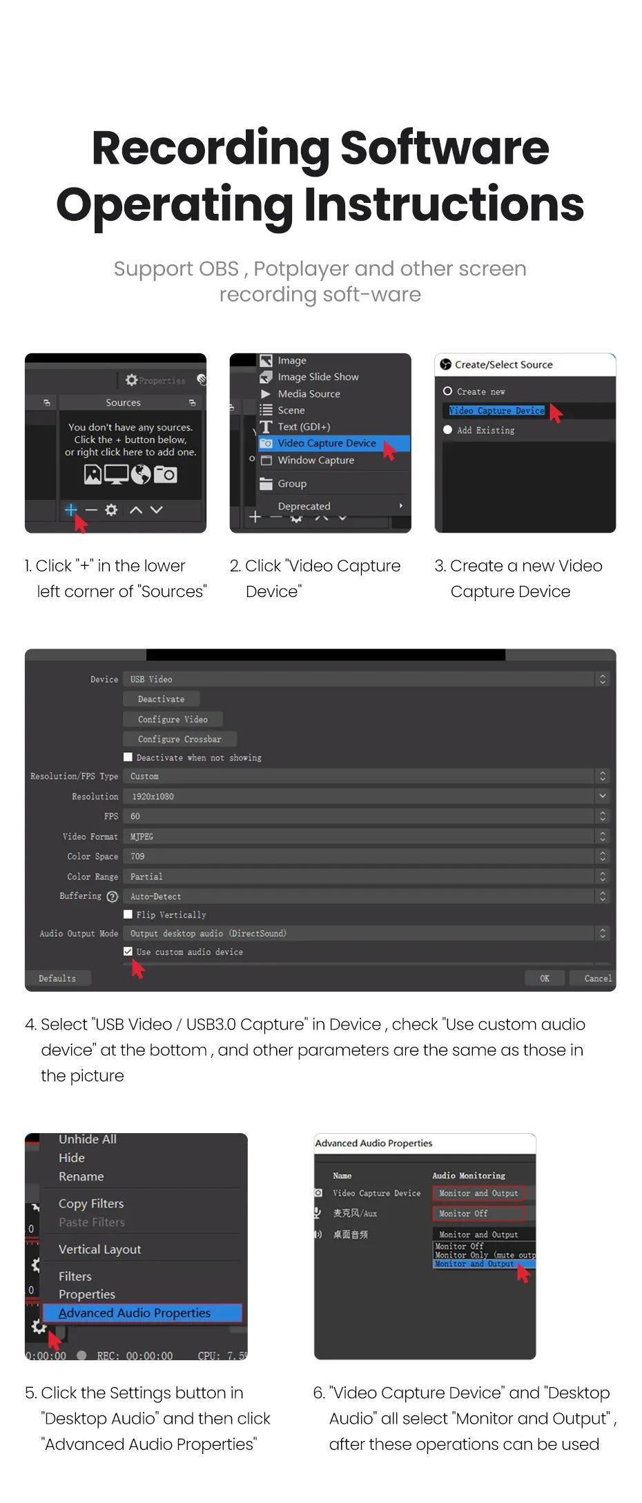 Карта видеозахвата UGREEN Type-C/USB-HDMI 4K режимы Черный (40189) - фото 13
