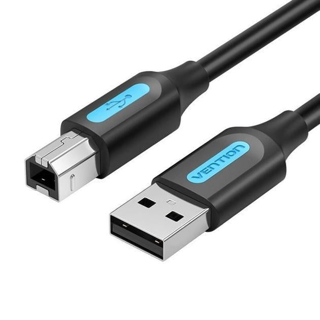 Кабель Vention USB type А 2.0 - USB type B для принтерів БФП 2.0 480 Мбіт/с 2A 0,5 м Black (COQBD)