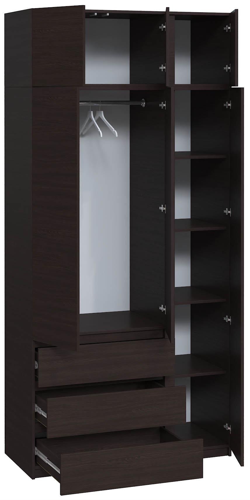 Шкаф с антресолью и зеркалом Мастер Форм Брайт правосторонний 1200х520х2400 мм Венге магия (32381) - фото 2 Шкаф с антресолью и зеркалом Мастер Форм Брайт правосторонний 1200х520х2400 мм Венге магия (32381) - фото 2