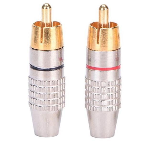 Штекеры под пайку SUNROZ FreeEnd-RCA Metal Silver/Gold 2 шт. (A48379)