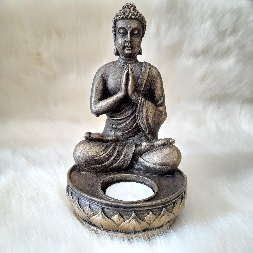 Підсвічник Гранд Презент Будда молиться ПП704а 20х12х12 см Золотий