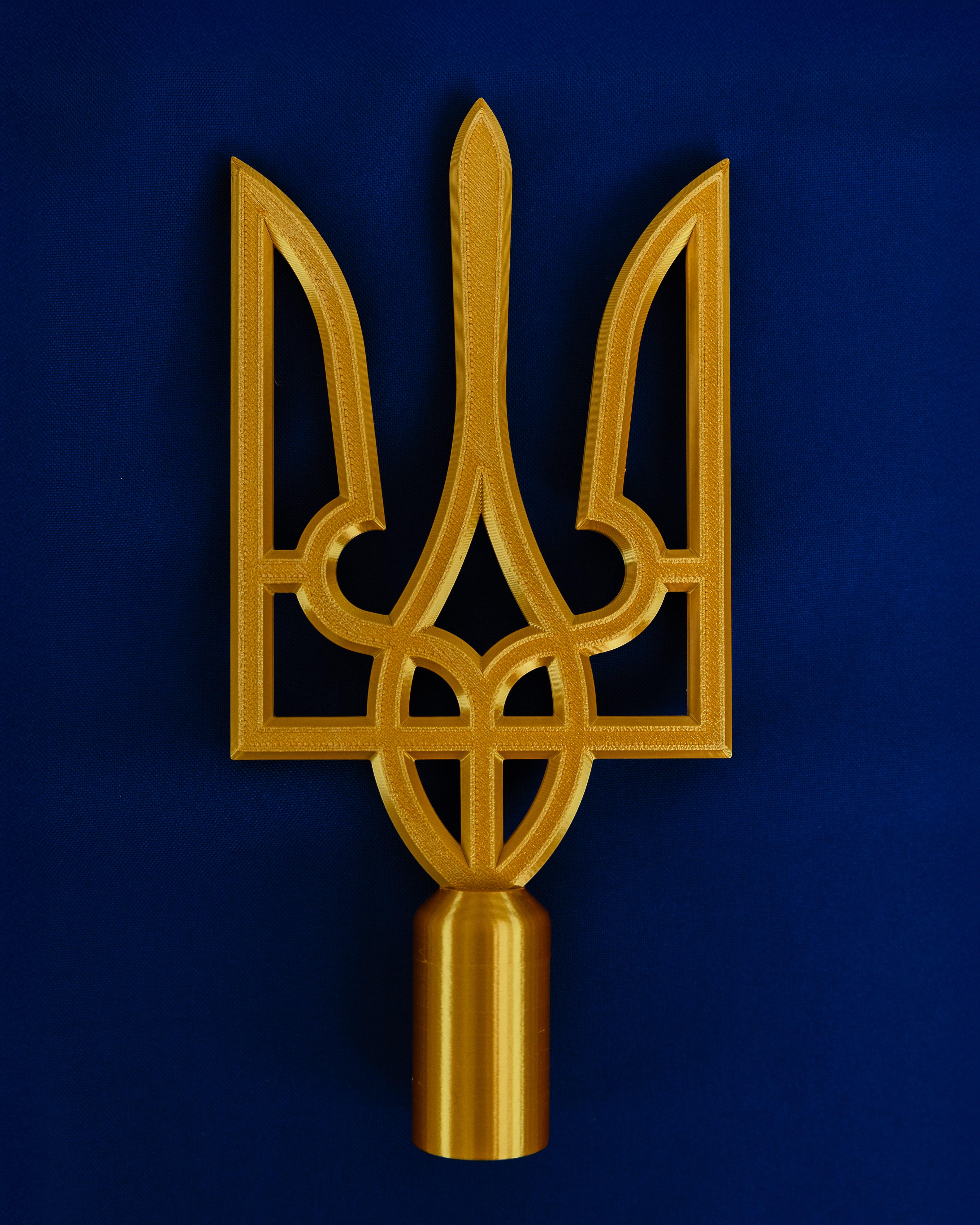 Наконечник Трезубец на флаг с прорезью Медный (0002403)