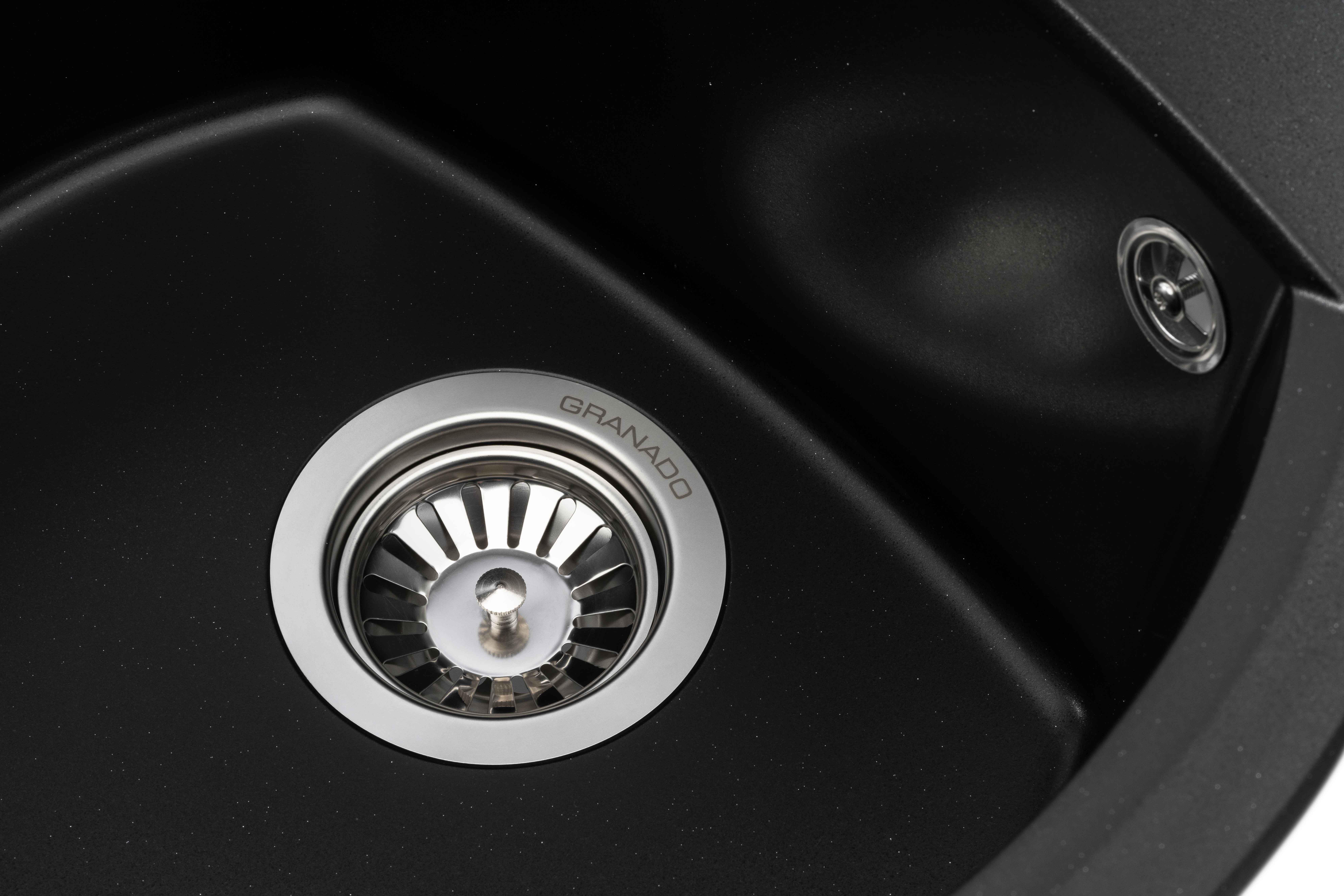 Мийка для кухні Granado Ronda 490х470х200 мм Black shine - фото 5 Мийка для кухні Granado Ronda 490х470х200 мм Black shine - фото 5