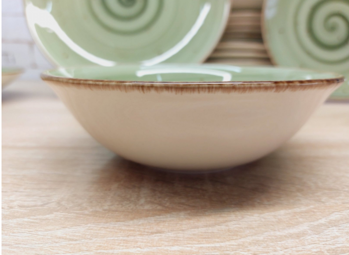 Столовий сервіз OMS TULU порцеляна 6 персон 24 шт. Spiral Green (DN24-Spiral Green) - фото 6 Столовий сервіз OMS TULU порцеляна 6 персон 24 шт. Spiral Green (DN24-Spiral Green) - фото 6