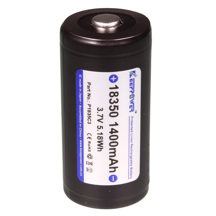 ᐉ Аккумулятор Keeppower 18350 P1835C3 1400 mAh 3.7В Черный • Купить в ...