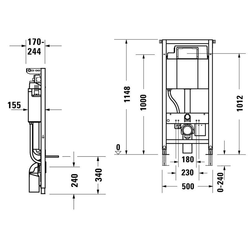 Инсталляционная система для унитаза DURAVIT DuraSystem WD1003000000 (142346) - фото 2