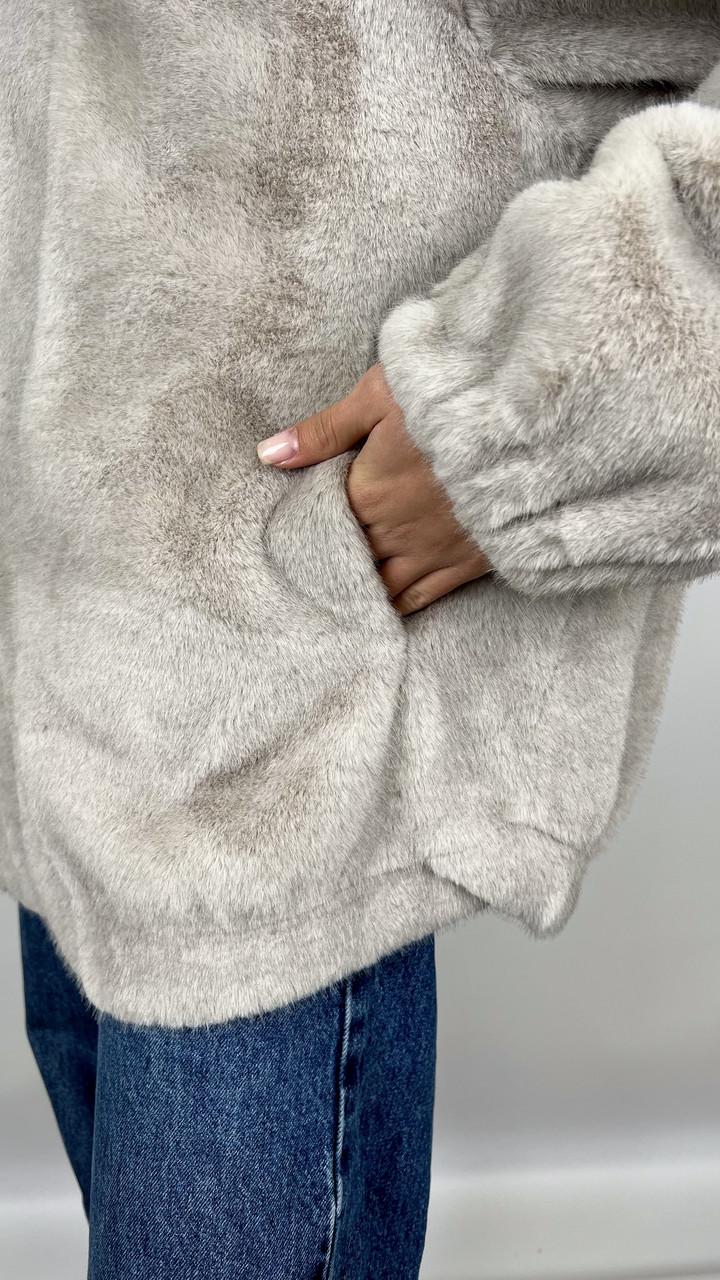 Шуба женская из эко-меха 8885-01 M Черный - фото 7