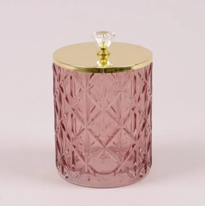 Емкость декоративная Flora с крышкой Розовый (34057)