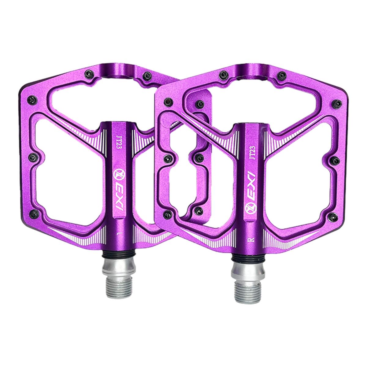 Педали велосипедные Exi JT23 алюминиевые на промышленных подшипниках Фиолетовый (EXI-JT23-4195) - фото 3