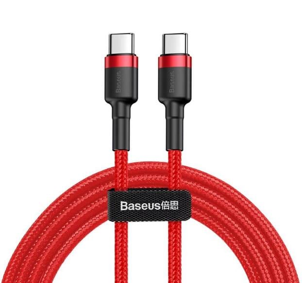 Кабель швидкого заряджання BASEUS Cafule Type-C/Type-C/PD 2.0 60W 2 м Red (600523)