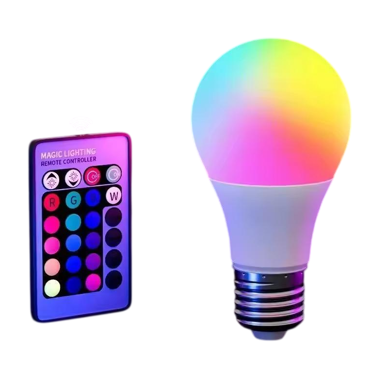 Розумна лампа LED RGB з пультом E27 16 кольорів включаючи регулювання яскравості 8 Вт Білий (2636010969) Розумна лампа LED RGB з пультом E27 16 кольорів включаючи регулювання яскравості 8 Вт Білий (2636010969)