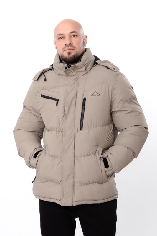 Куртка зимова чоловіча з кишенями та відстібним капюшоном Носи Своє р. 48 Бежевий (16243) - фото 3