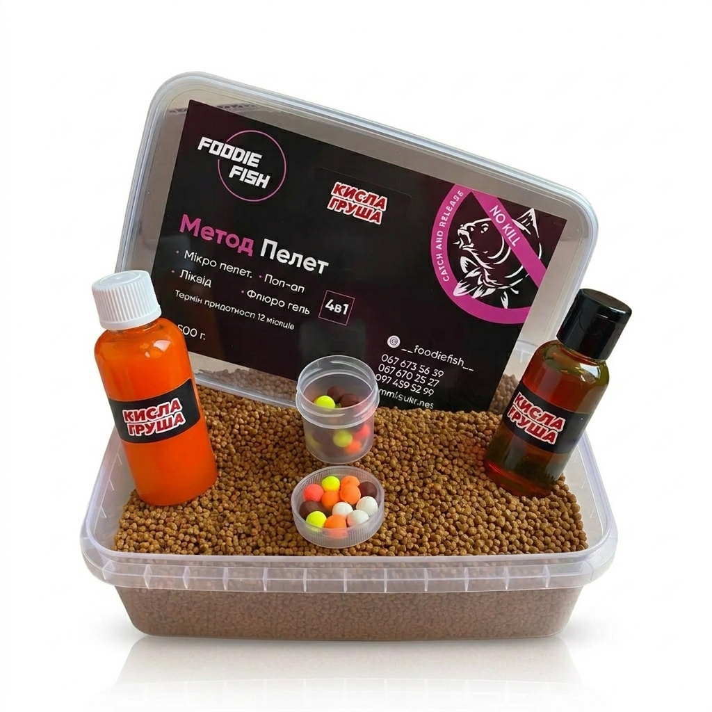 Методный пеллетс метод микс Foodie Fish кислая груша 4в1 500 г (2257735119)