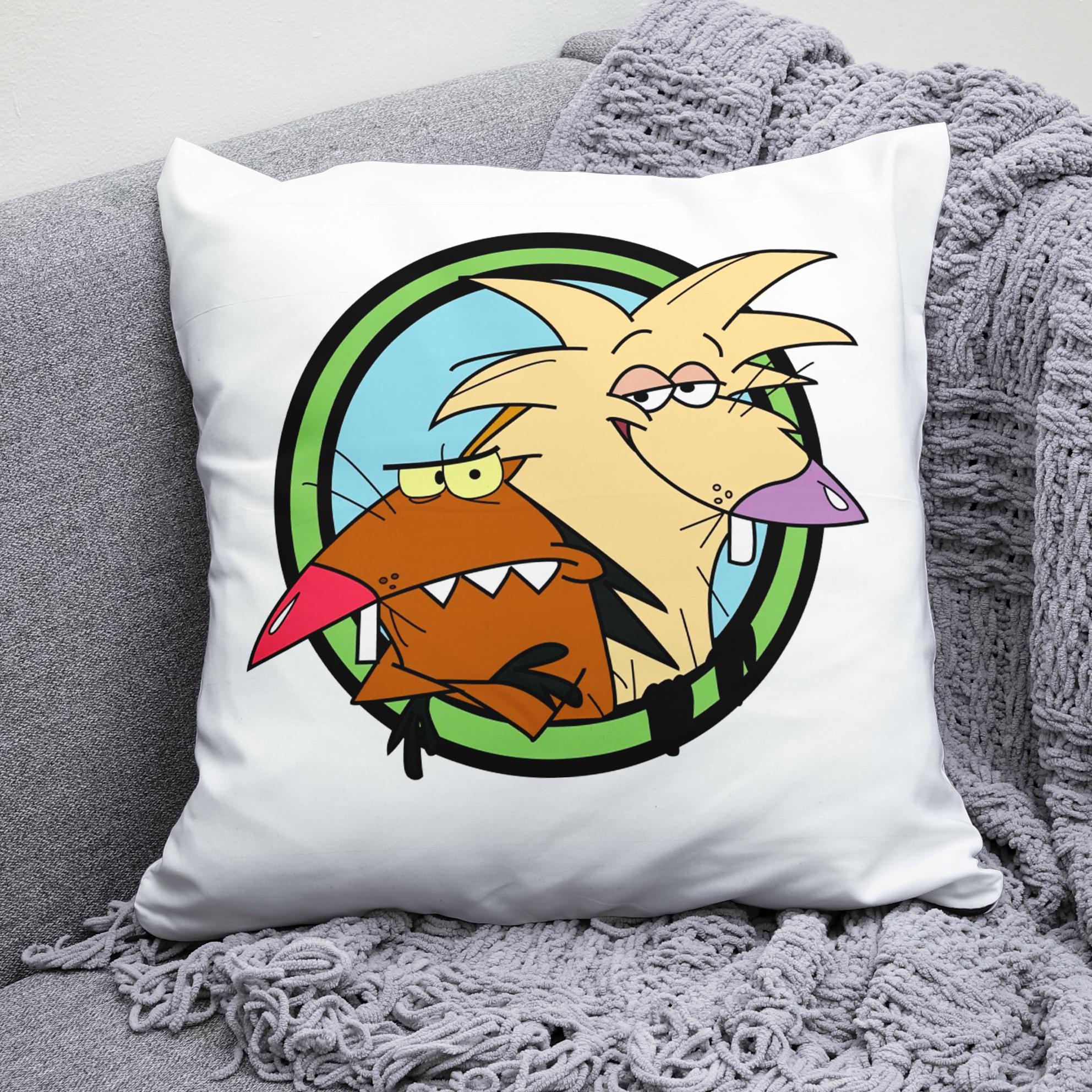 Плюшевая подушка квадрат с принтом Angry Beavers