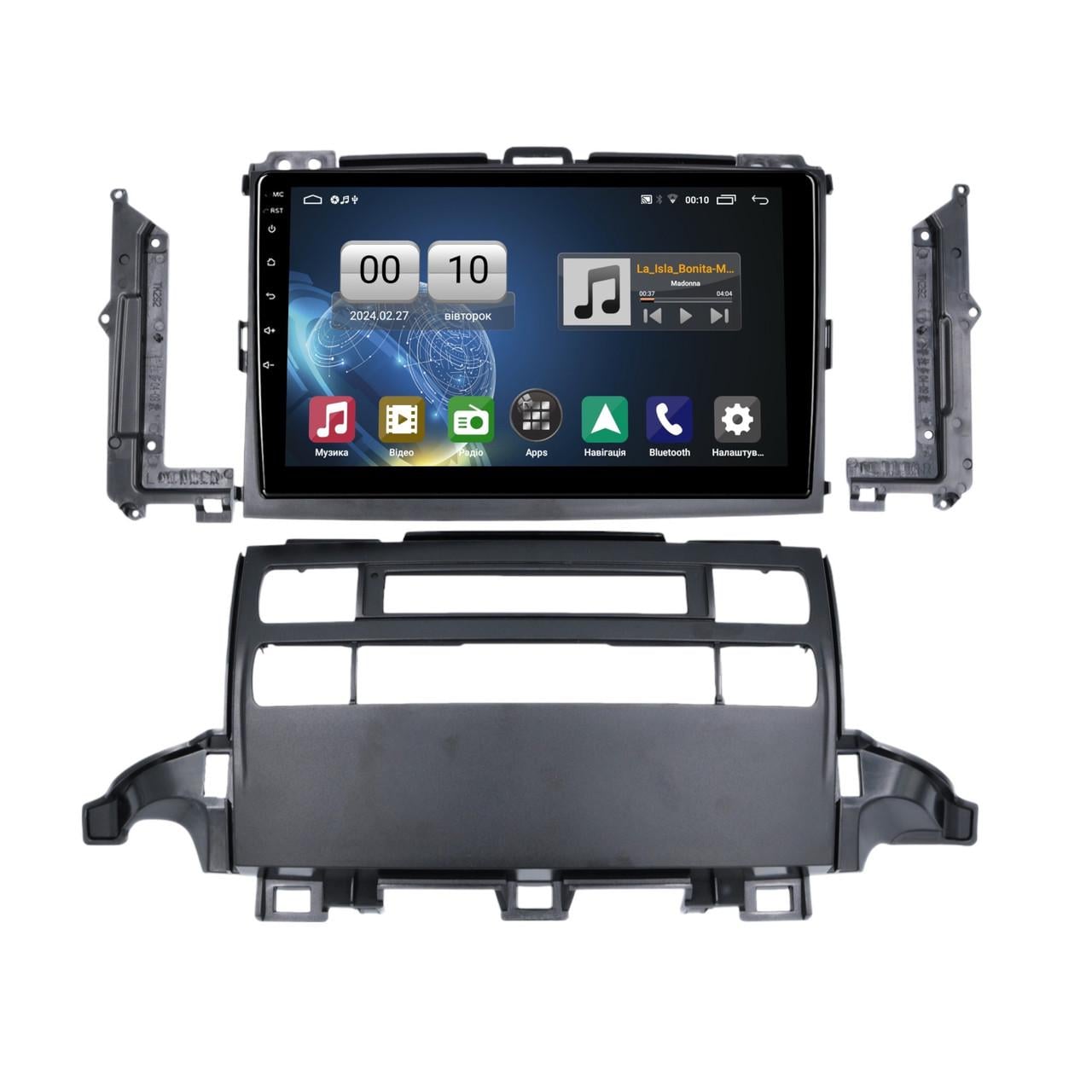 Автомагнітола штатна QIV Q1 для Toyota Land Cruiser Prado 120 J120 2002-2009 9" (Q45760)