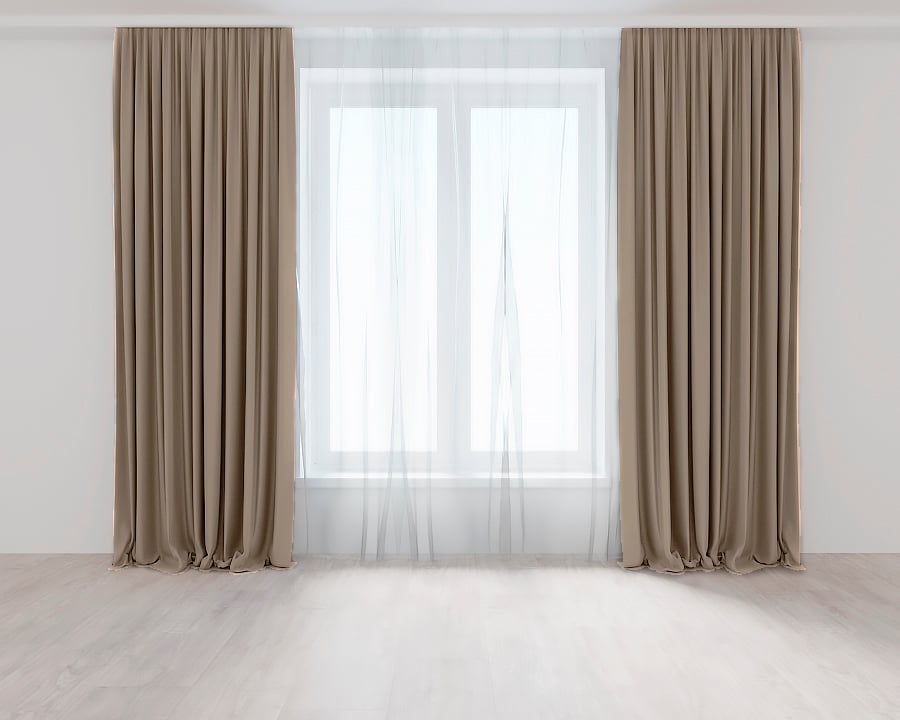 Комплект штор Lux Portiery микровелюр 300x260 см 2 шт. Коричнево-бежевый (AV89772)