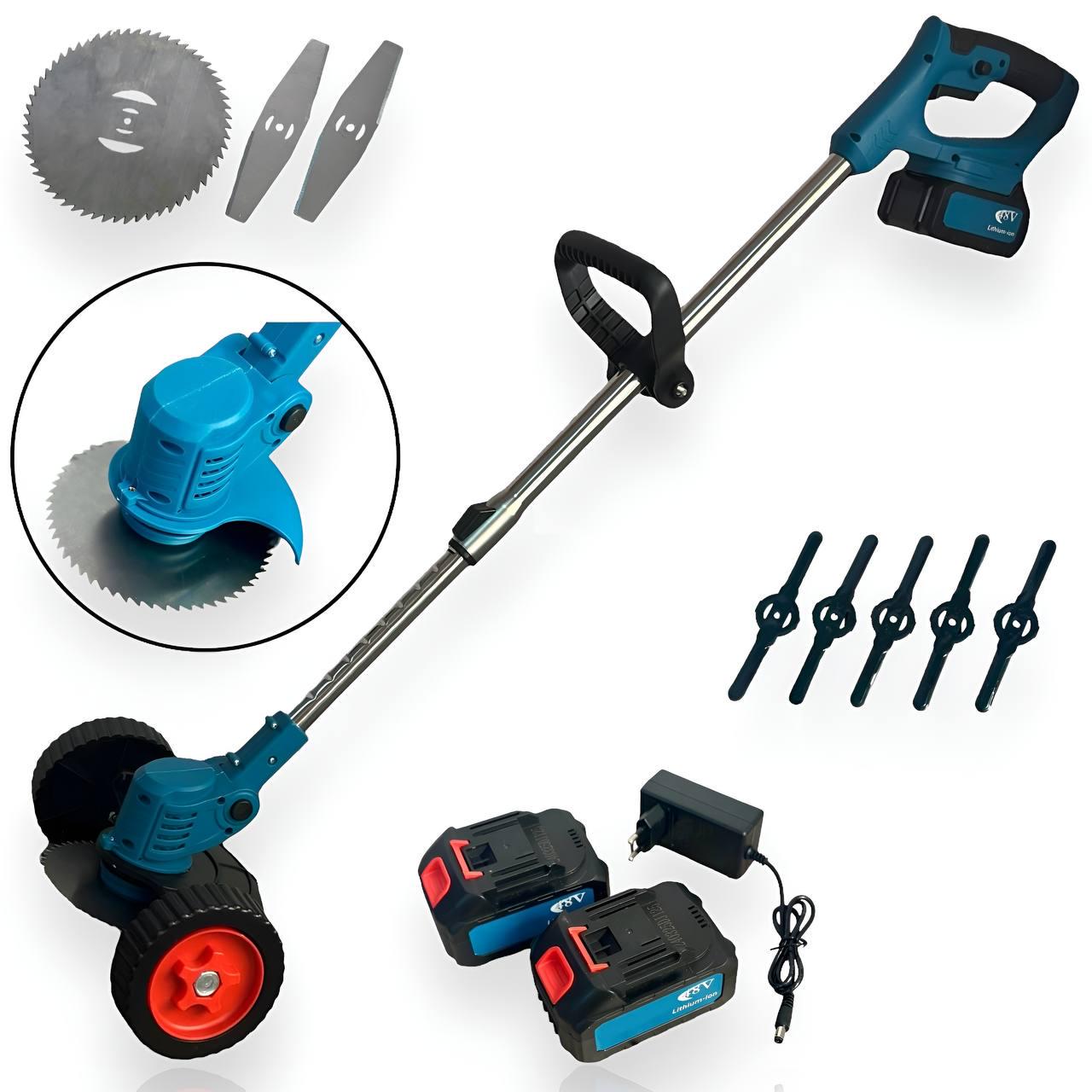 Триммер аккумуляторный ALAFHRID MFG-809 48V/4Ач для травы и кустов 2 АКБ (MFG-48/4) - фото 2 Триммер аккумуляторный ALAFHRID MFG-809 48V/4Ач для травы и кустов 2 АКБ (MFG-48/4) - фото 2