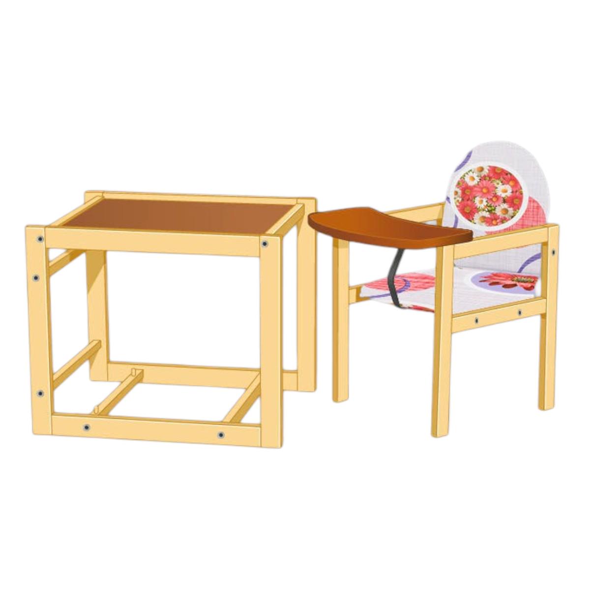 Стульчик для кормления Мася Красные цветы абстракция (№1210) - фото 4