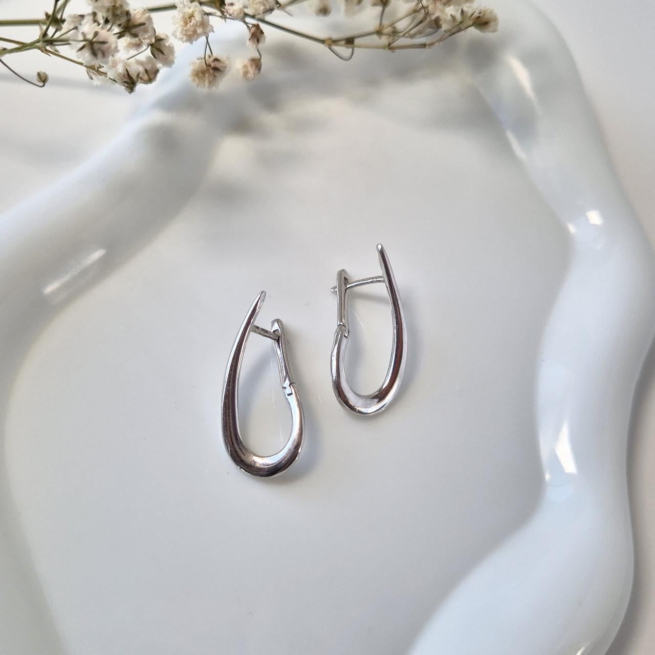 Серьги без камней каталония серебро 925 пробы черненое 2,81 г (2929г)