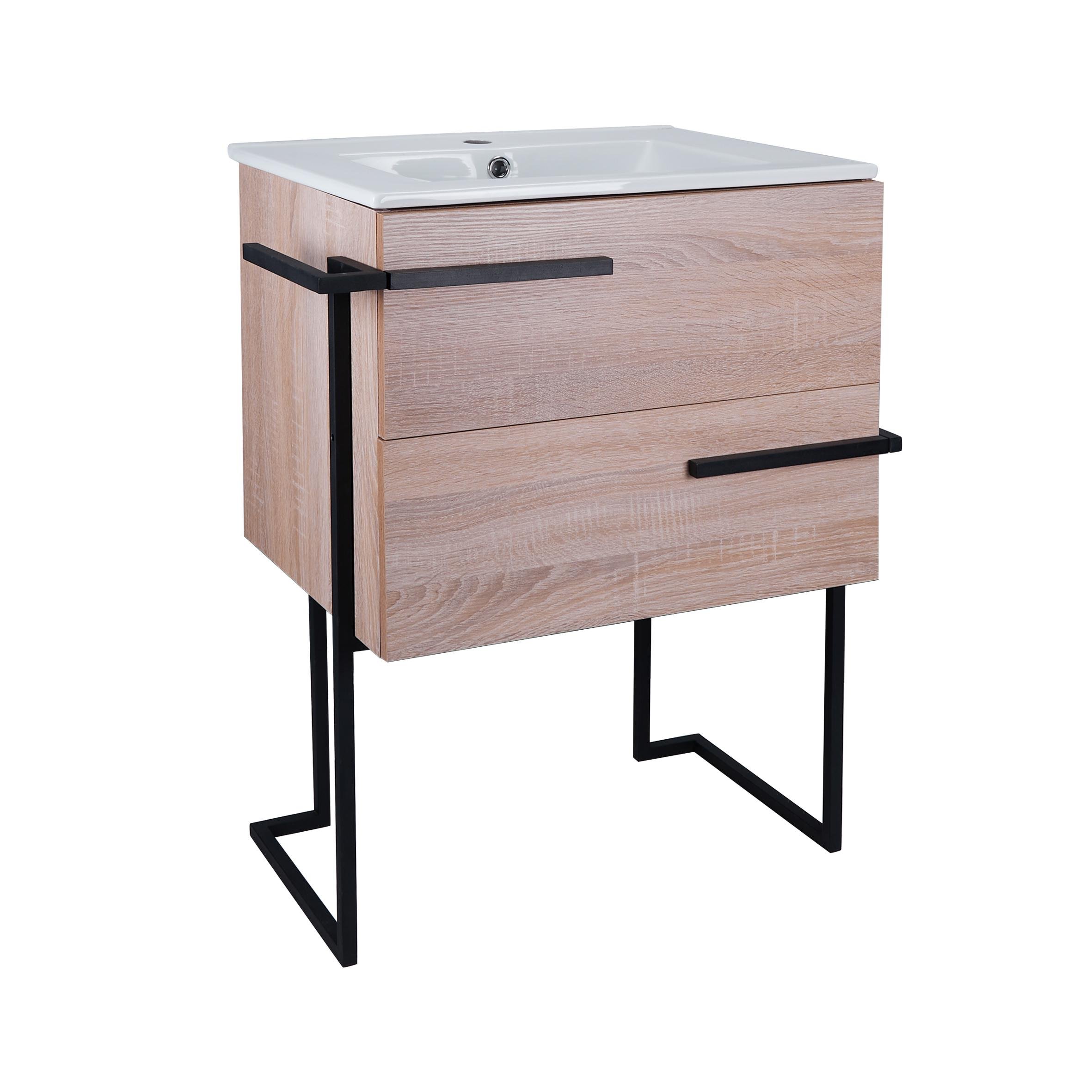 Тумба с умывальником напольная Q-tap Taurus QT2471TNT603WO 69x84x47 см Бежевый (112309)