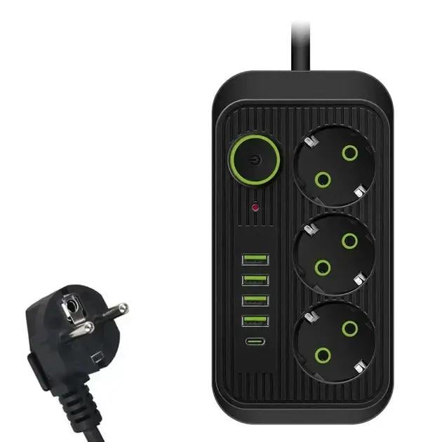 Фільтр живлення мережевий UA Power Socket F09U 3 розетки 4USB Type-C Port 185 см