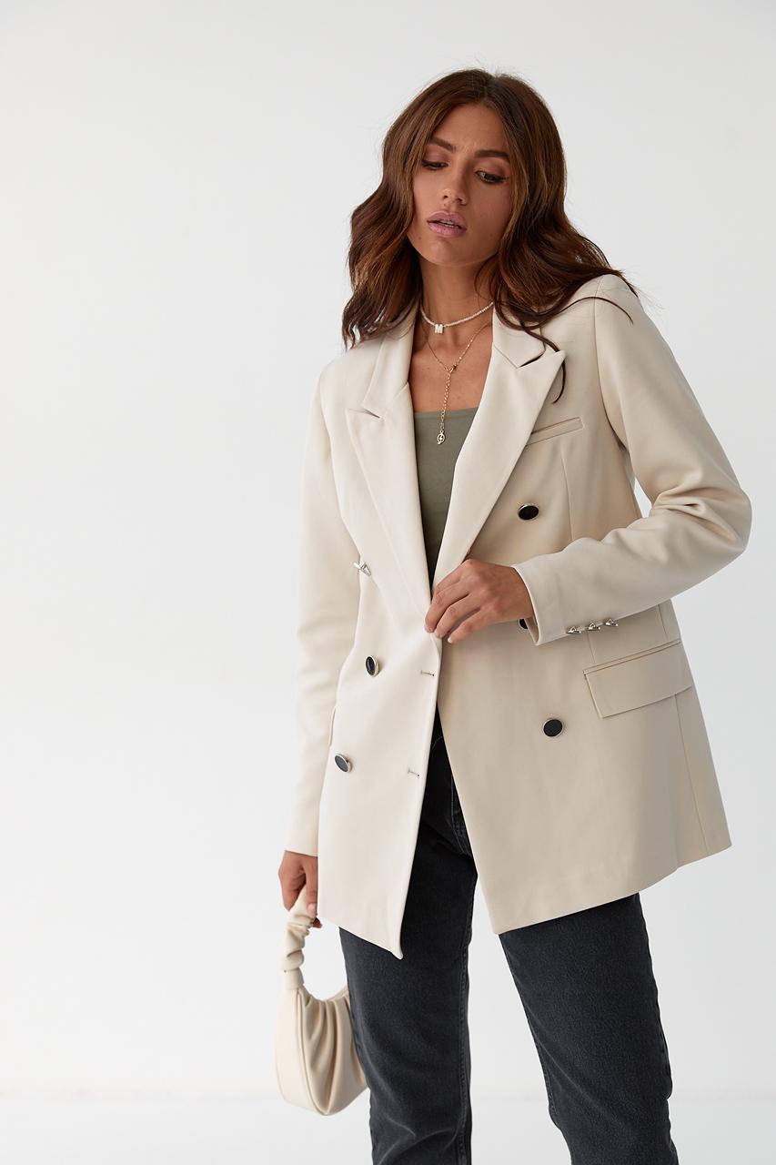 Пиджак двубортный M Бежевый (9528677)