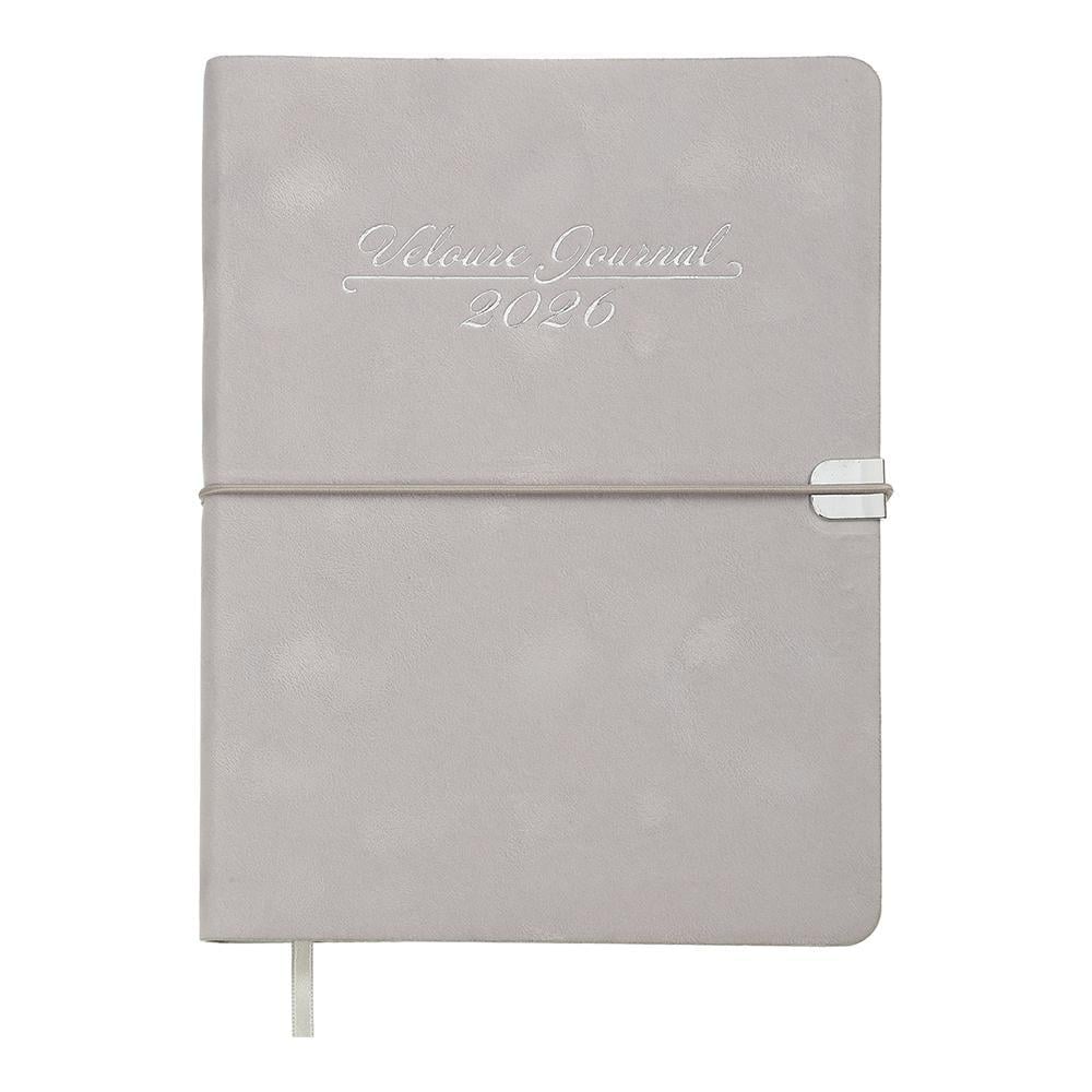 Дневник датированный 2026 Buromax Velour A5 336 стр. Светло-серый (BM.2134-20)