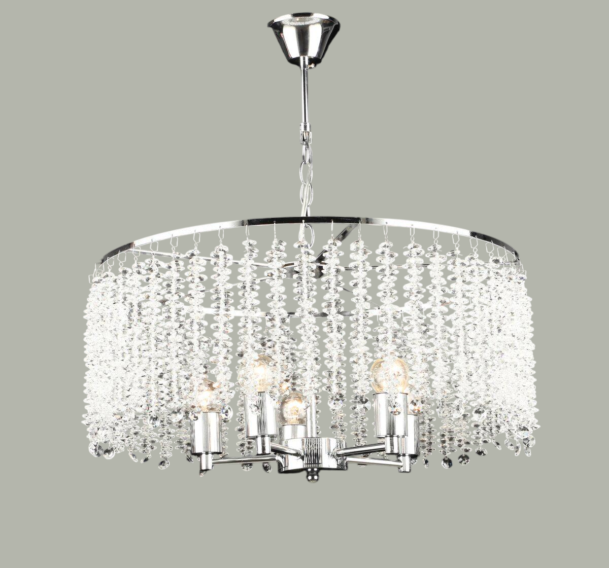 Люстра підвісна кришталева S2487/5 Хром (S2487/5)
