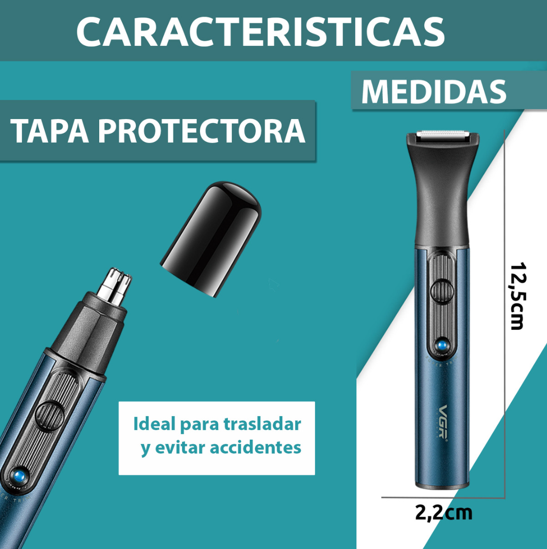 Тример акумуляторний VGR V626 гігієнічний з насадками для носа та брів (28553132) - фото 5