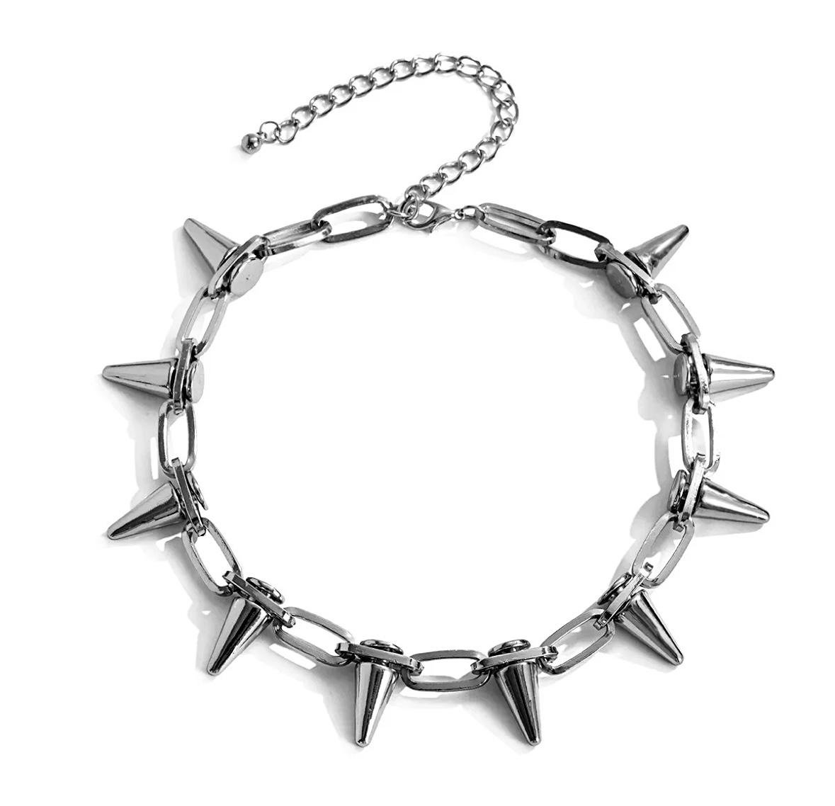 Чокер на шею Wuke Шипы 3в1 унисекс Серебристый Чокер на шею Wuke Шипы 3в1 унисекс Серебристый