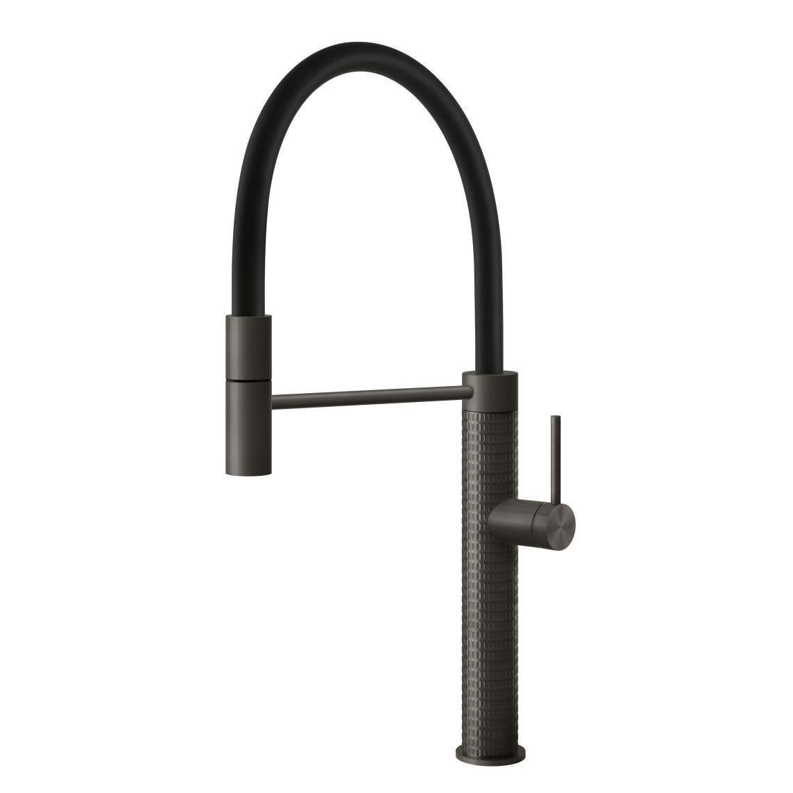 Смеситель кухонный для мойки Gessi 316 FLESSA Metal Brushed PVD Black (60012707)