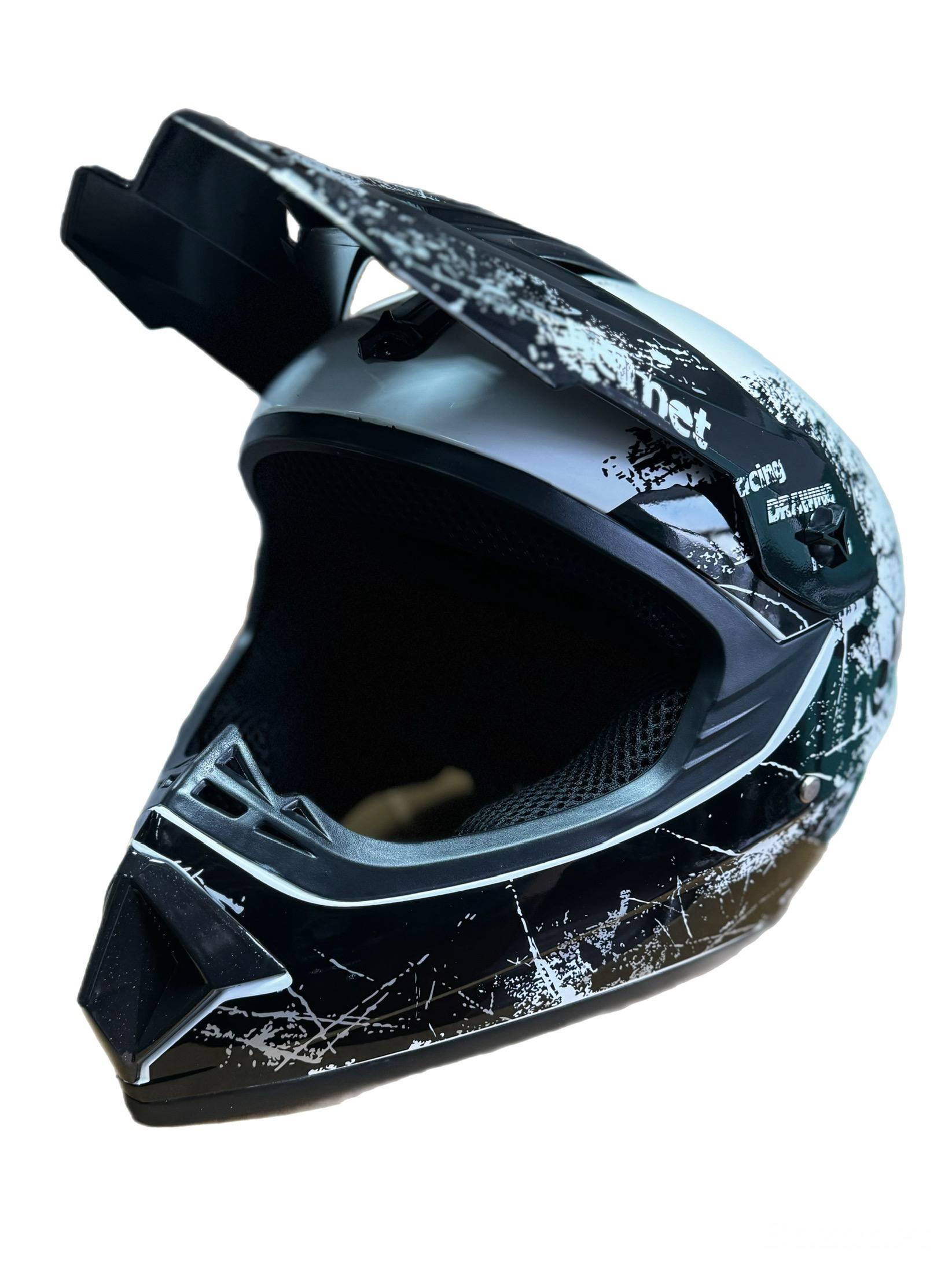 HEAD TEAMSL ヘルメット、ホワイト/ブラックXS-S 52-55 cm ᐉ Мотошлем эндуро кроссовый Helmet L White и очки Profi Black