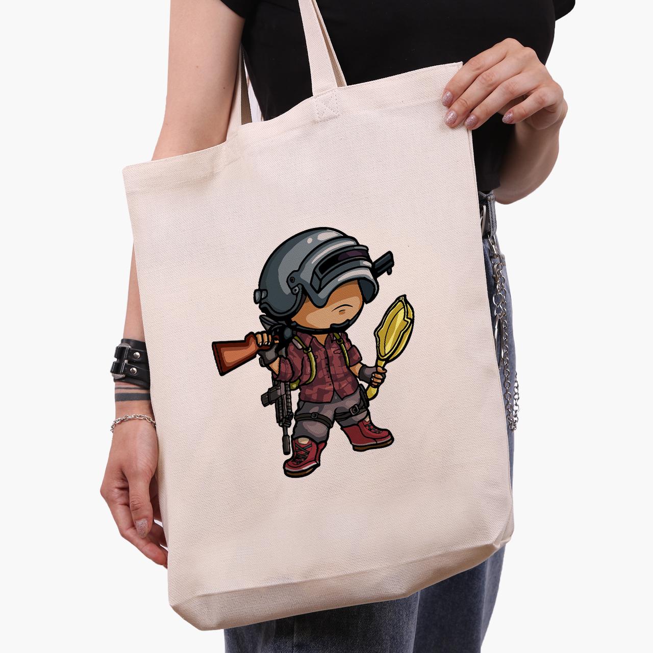 Еко сумка шоппер Pubg 41х39х8 см Бежевий (9227-1710-WTD)