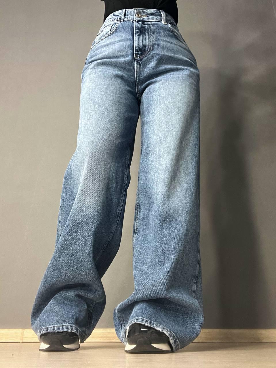 Джинси жіночі ZEO Basic 4635 WIDE LEG palazzo jeans висока посадка широкі довгі р. 40 Світло-синій (3671) - фото 6 Джинси жіночі ZEO Basic 4635 WIDE LEG palazzo jeans висока посадка широкі довгі р. 40 Світло-синій (3671) - фото 6