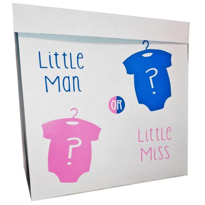 Коробка большая для гендер пати little man little miss 70х70х70 см Белый