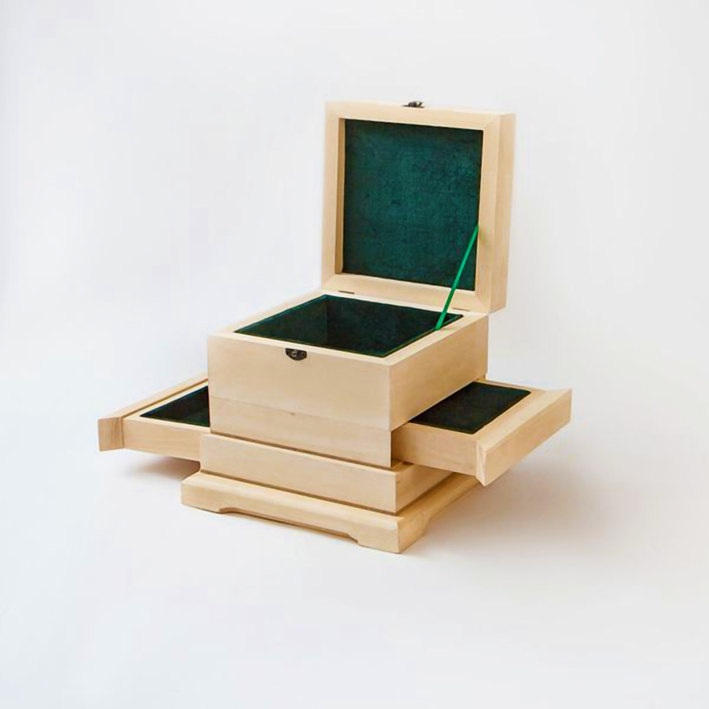 Заготовка шкатулки с двумя секретами из липы 20х20 см (27320657)