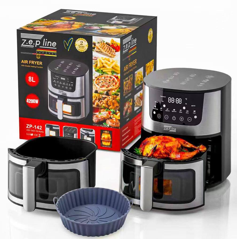 Фритюрниця електрична Zepline ZP-142 з вбудованим грилем 4200 Вт 8 л (29399985)