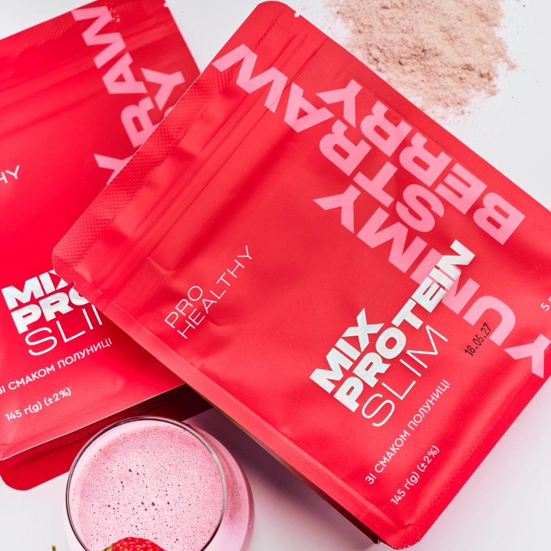 Жироспалювач низькокалорійний коктейль зі смаком полуниці для зменшення ваги Pro Healthy Choice Mix Protein Slim Yummу Strawberry 145 г (99101277101) - фото 5 Жироспалювач низькокалорійний коктейль зі смаком полуниці для зменшення ваги Pro Healthy Choice Mix Protein Slim Yummу Strawberry 145 г (99101277101) - фото 5